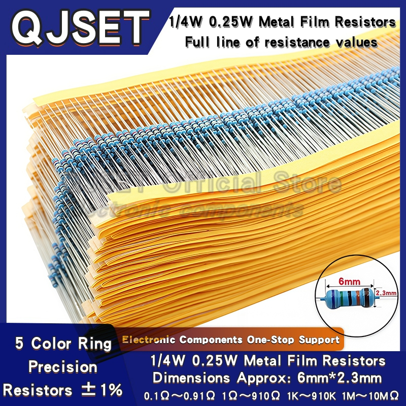 Resistor Kit 1 4W - 100pcs 1/4W Metal Film Resistor Element