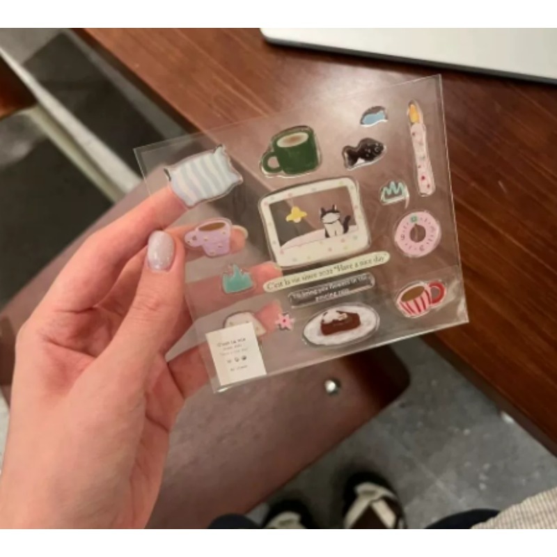 Cute Black Cat Clock Sticker S - Diy In Electronics บทวิจารณ์และราคา