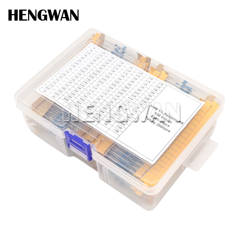 1/4W 1/8W 1/2W 1W 2W 1% Metal  - Resistor Kit 1 4W บทวิจารณ์และราคา