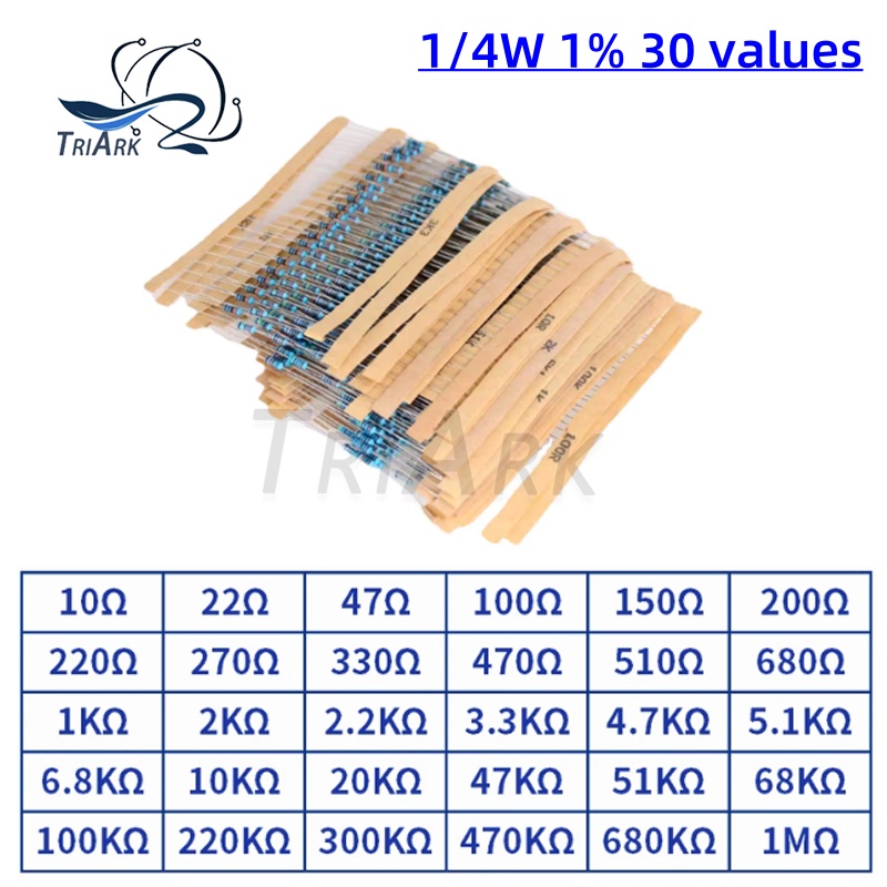300/600/set 30 Kinds 1/4W 1% R - Resistor Kit 1 4W บทวิจารณ์และราคา