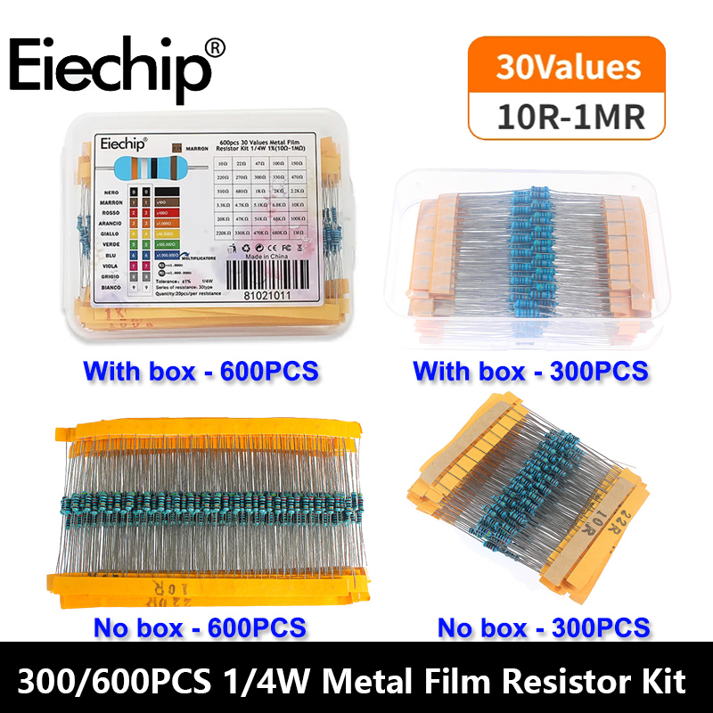 300/600pcs 1% Resistor Set Res - Resistor Kit 1 4W บทวิจารณ์และราคา