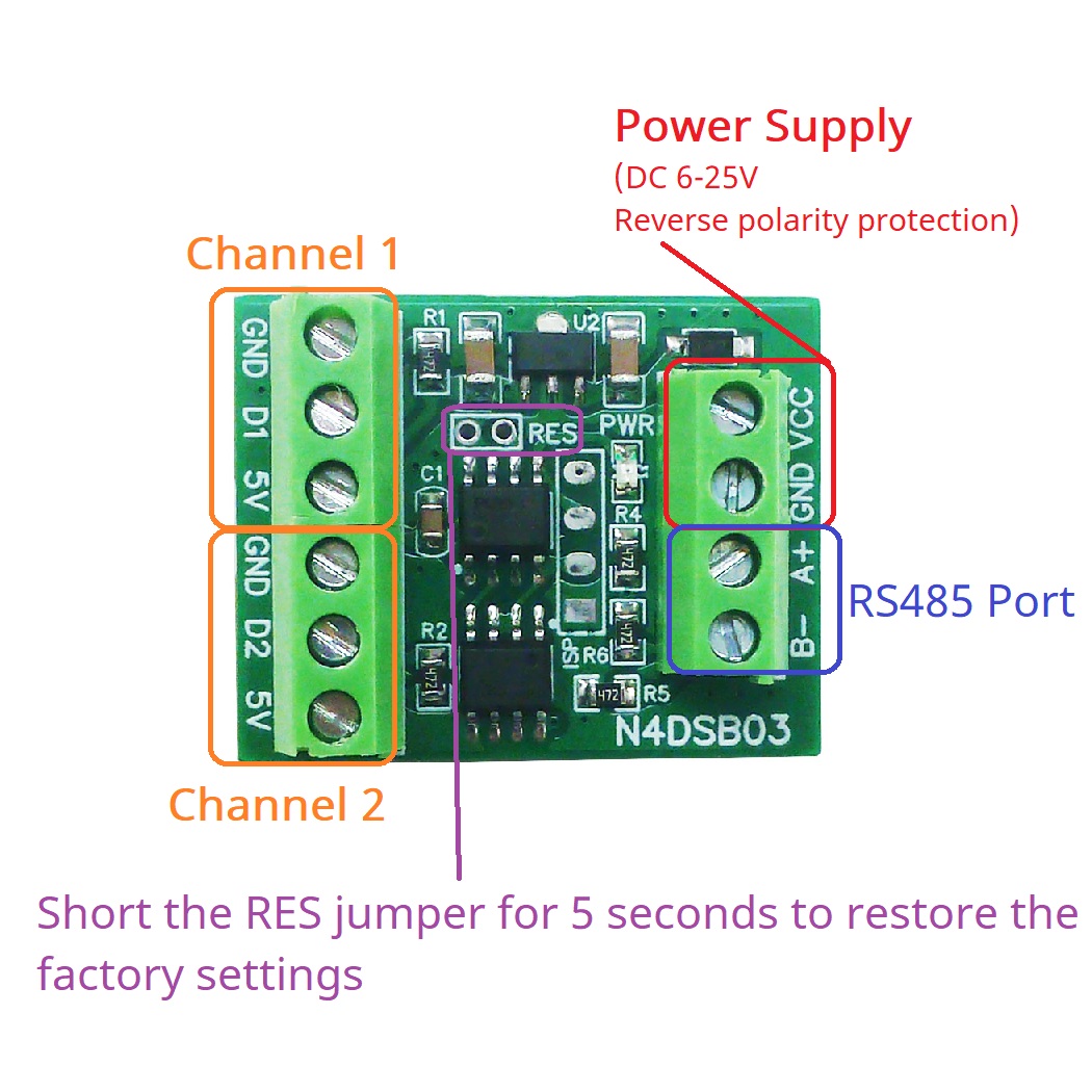 2CH RS485 Modbus  -55 to +125C - Ds18B20 Temperature Sensor บทวิจารณ์และราคา