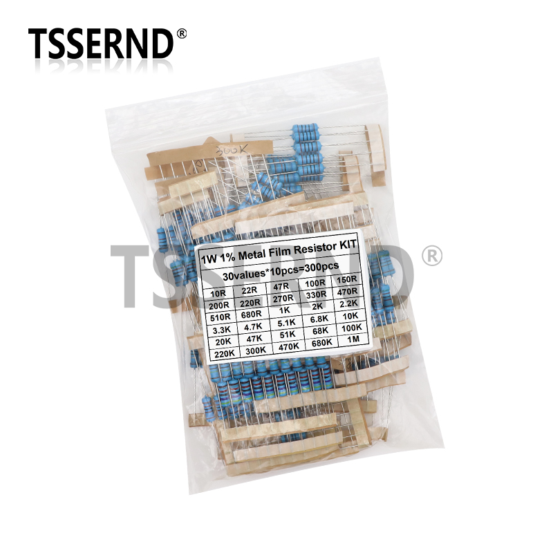 300PCS 1/4W 1/2W 1W 1% Metal F - Resistor Kit 1 4W บทวิจารณ์และราคา