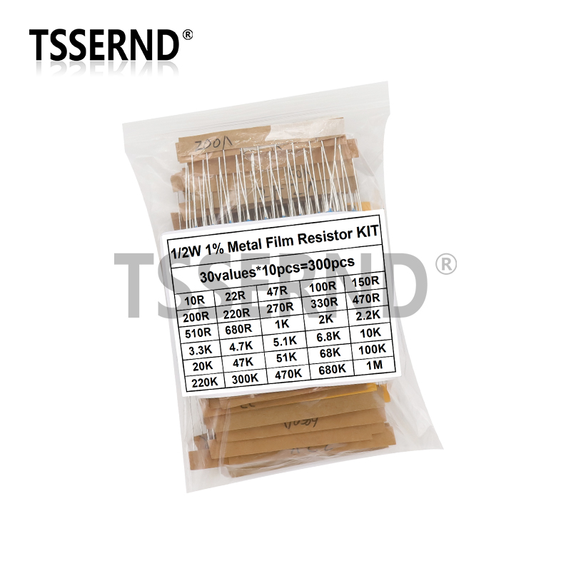 300PCS 1/4W 1/2W 1W 1% Metal F - Resistor Kit 1 4W บทวิจารณ์และราคา