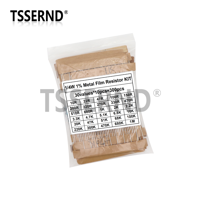300PCS 1/4W 1/2W 1W 1% Metal F - Resistor Kit 1 4W บทวิจารณ์และราคา