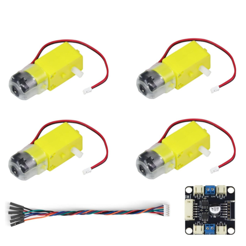 4 TT Motor and Driver Kit 4 DC - L298N Motor Driver บทวิจารณ์และราคา