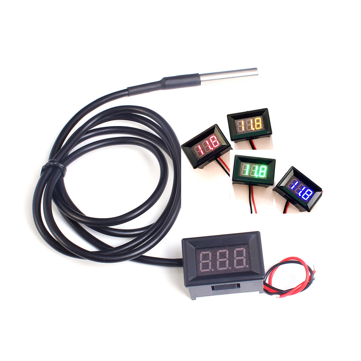 DC 12V 24V DS18b20 LED Digital - Ds18B20 Temperature Sensor บทวิจารณ์และราคา