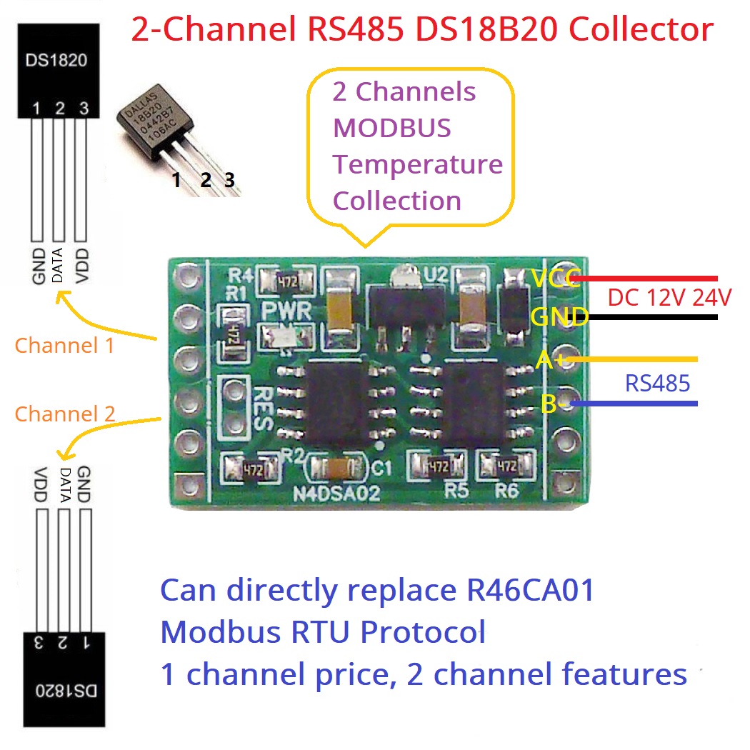 DS18B20 RS485 Adapter Board fo - Ds18B20 Temperature Sensor บทวิจารณ์และราคา