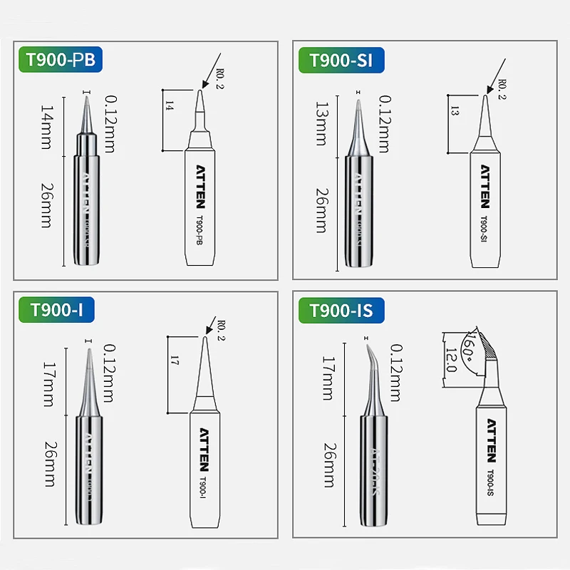 Original ATTEN 5Pcs T900-M Aut - Diy Soldering Station No Electronics บทวิจารณ์และราคา