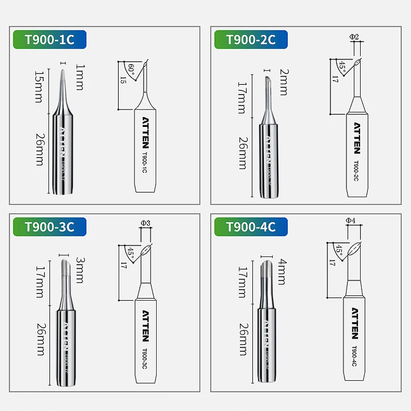 Original ATTEN 5Pcs T900-M Aut - Diy Soldering Station No Electronics บทวิจารณ์และราคา