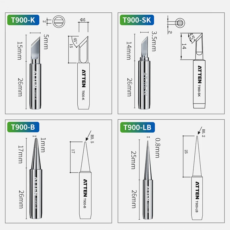 Original ATTEN 5Pcs T900-M Aut - Diy Soldering Station No Electronics บทวิจารณ์และราคา