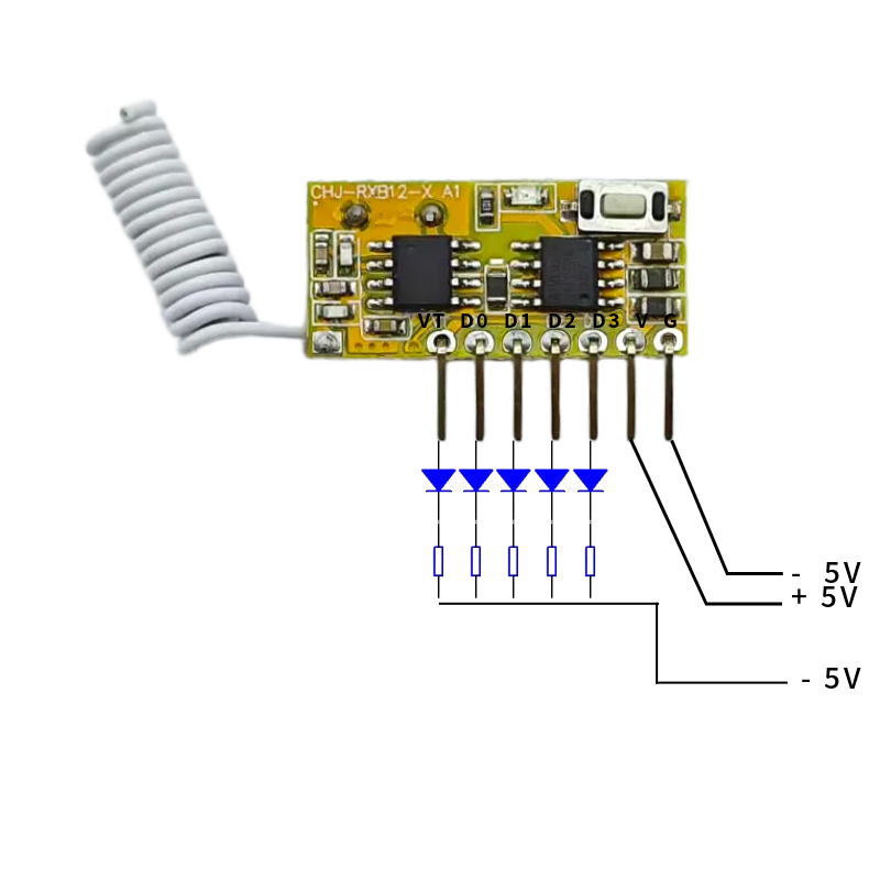 5V DC 4channel RF Receiver Tra - Rf 433Mhz Module บทวิจารณ์และราคา
