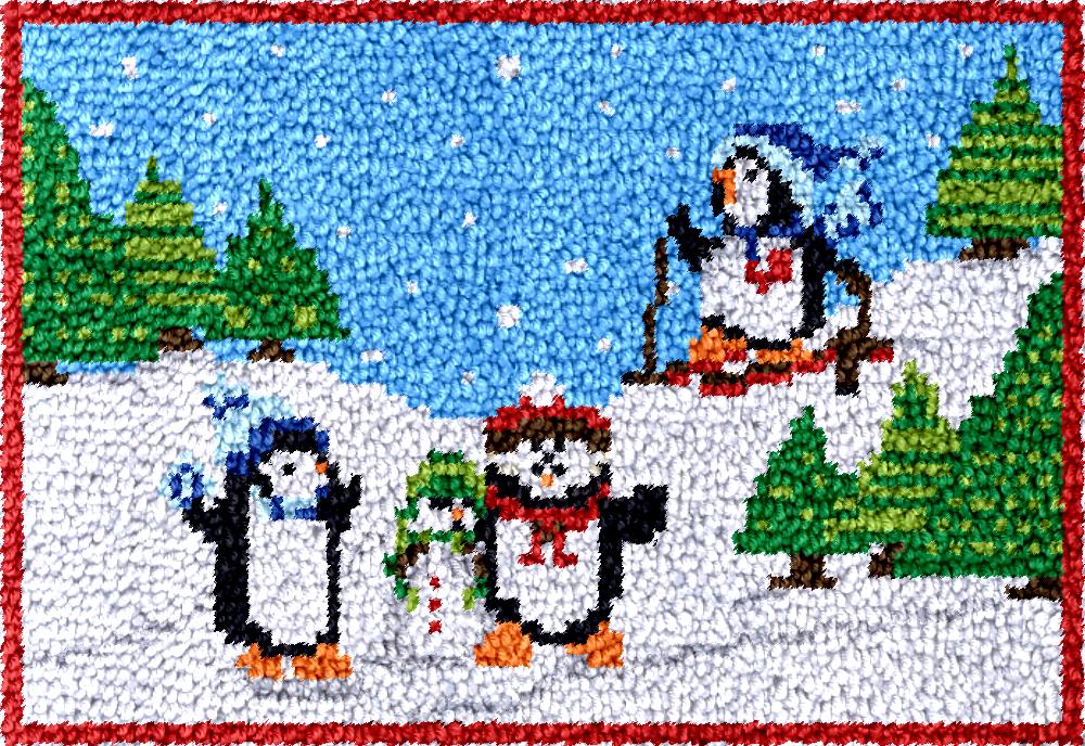 penguins Latch Hook Rug Kits w - Diy Electronics Art บทวิจารณ์และราคา