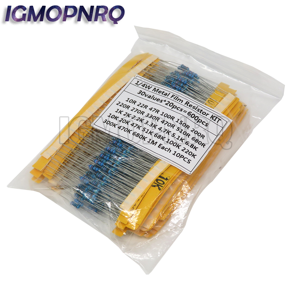 600pcs/set 30 Kinds 1/4W Resis - Resistor Kit 1 4W บทวิจารณ์และราคา