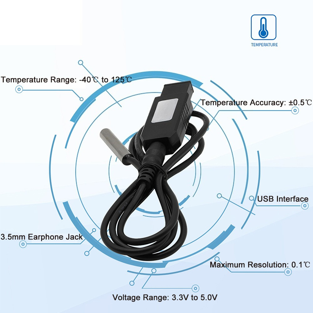 1PCS USB Temperature Sensor MO - Ds18B20 Temperature Sensor บทวิจารณ์และราคา