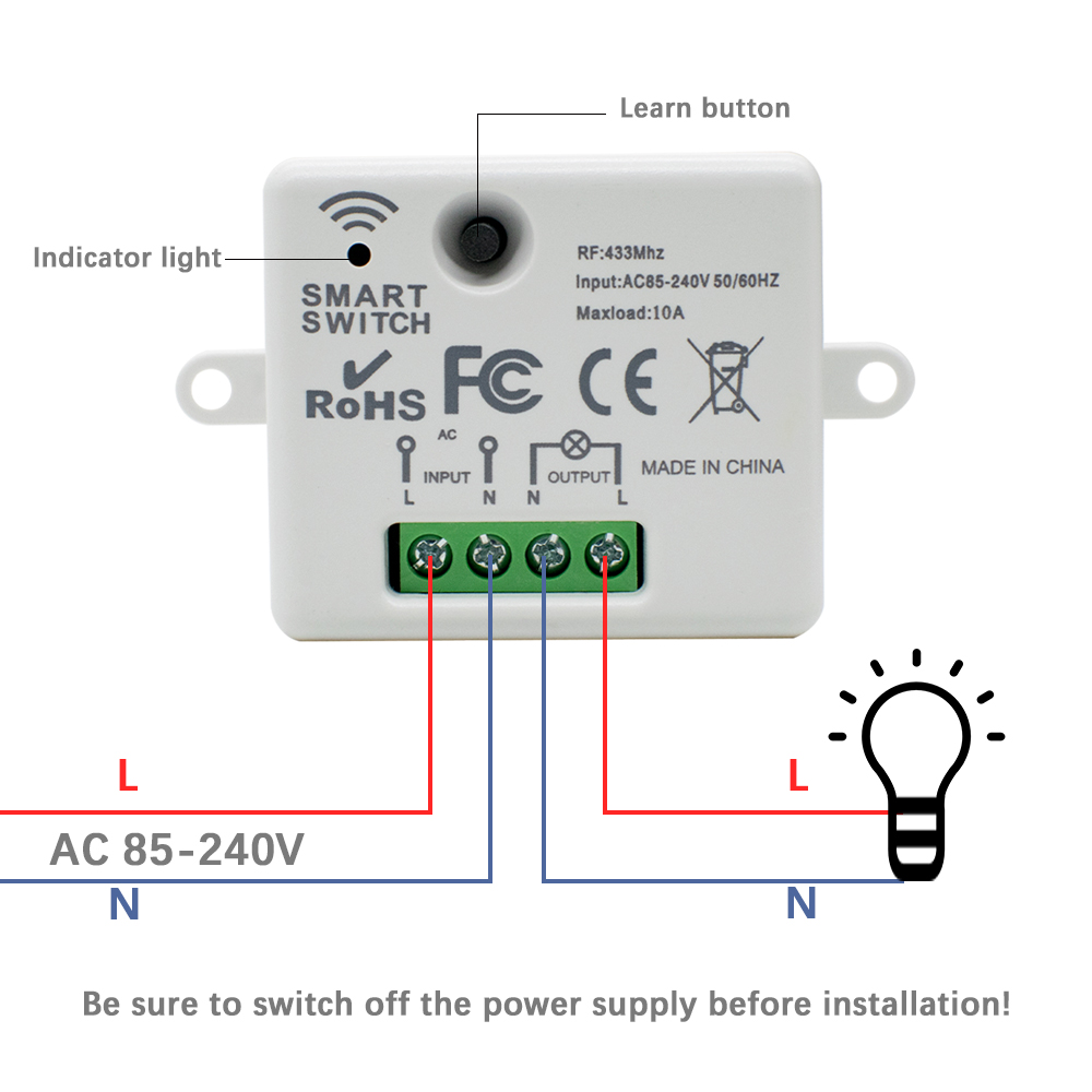 220V 1CH Wireless Remote Contr - Rf 433Mhz Module บทวิจารณ์และราคา