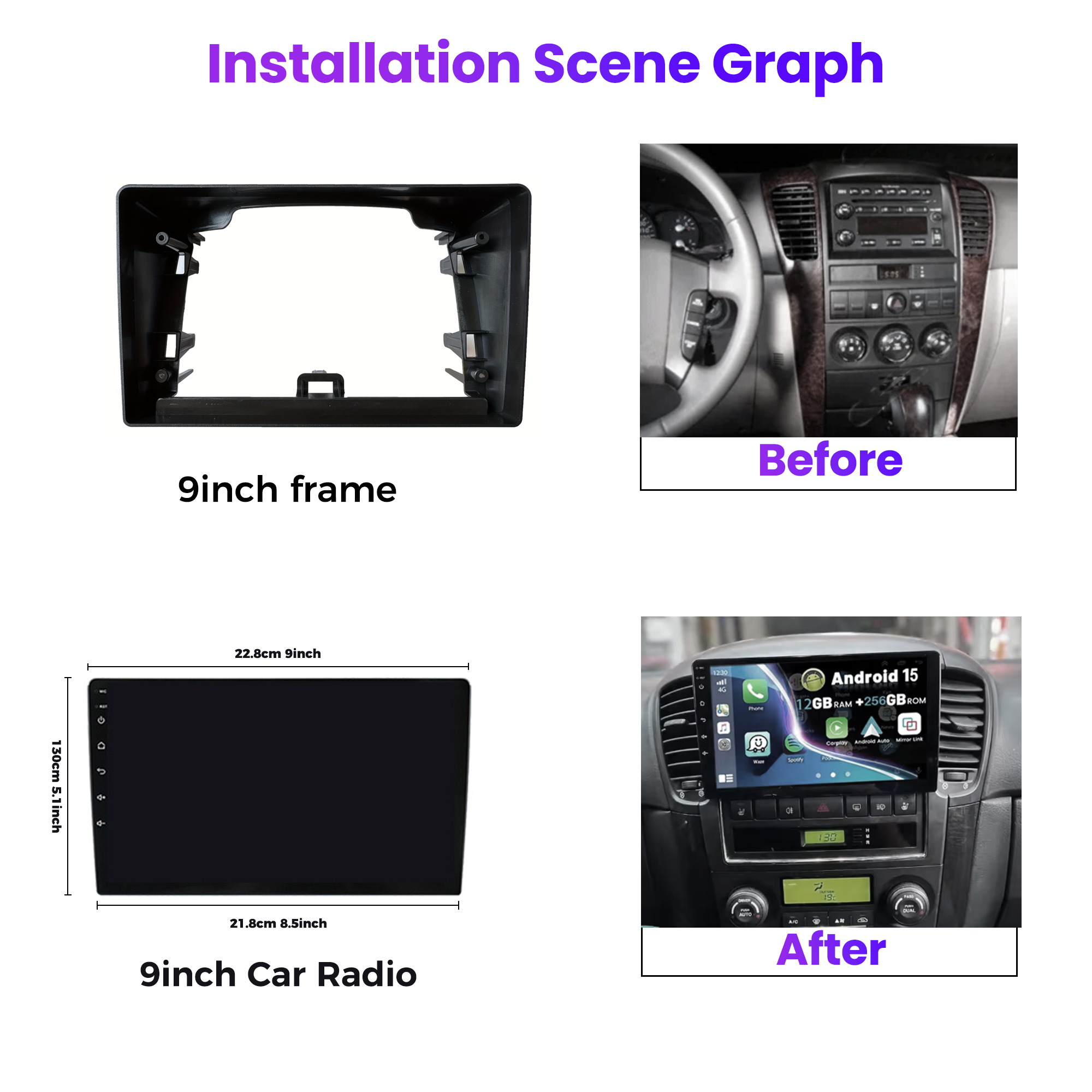 9 Inch Double din Car Frame Fa - Diy Electronics Radio บทวิจารณ์และราคา