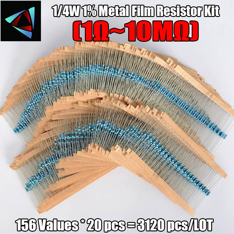 3120pcs 156Values Electric Uni - Resistor Kit 1 4W บทวิจารณ์และราคา